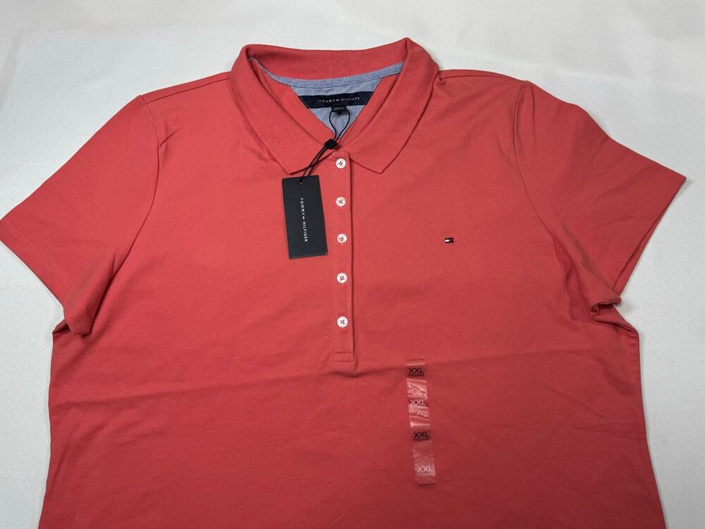 Tommy Hilfiger Womens Peach Polo Size 2XL New With Tags